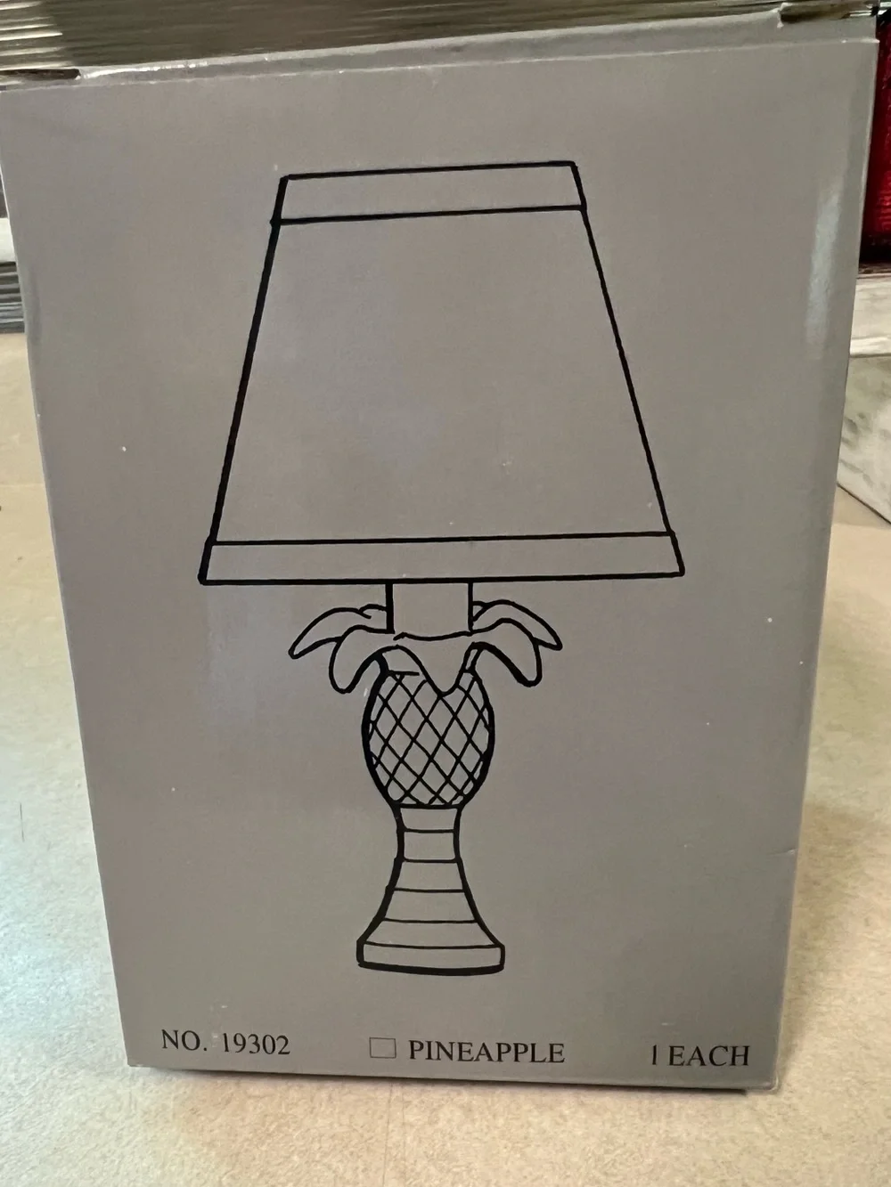 Gold Pineapple Accent Lamp Base with White Bulb Sleeve new in box